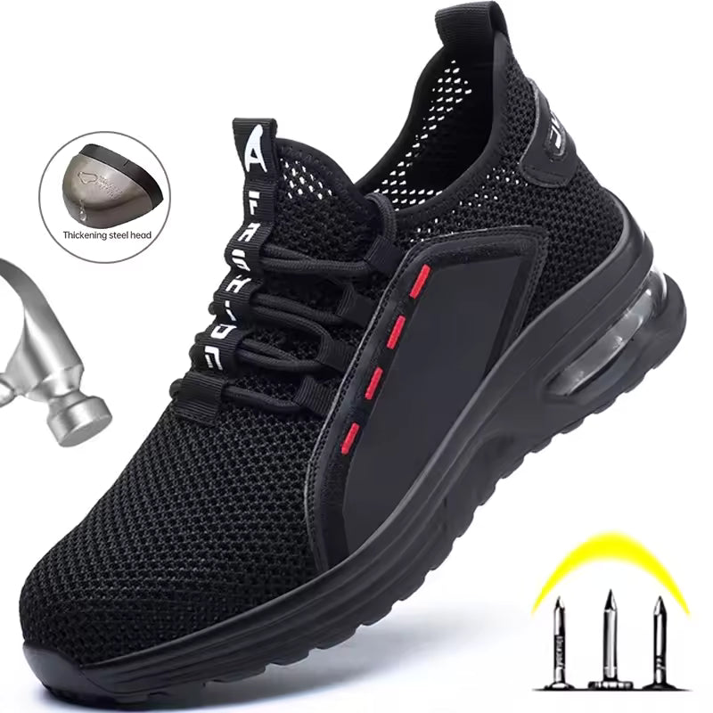 Air Mesh Steel Toe Sneakers My Store
